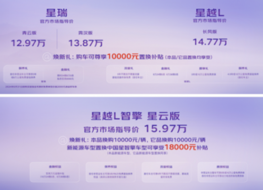 星瑞/星越新車型售12.97萬元起,吉利中國星安全試煉營正式開營